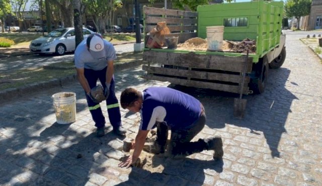 bacheo en calle Mazzini